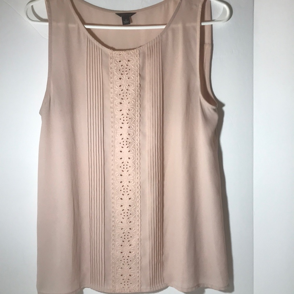 Ann Taylor tank top size small cottage core lace front light pink coquette girl